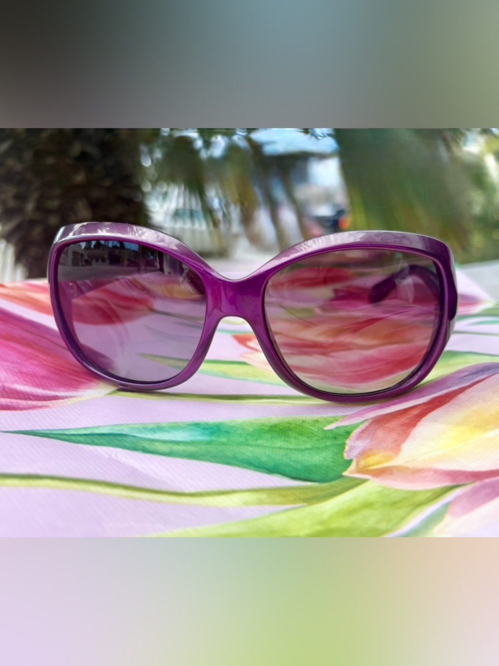 Y2K Dolce & Gabbana 8075 Oversized Purple Sunglasses Made in Italy